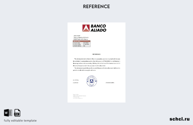 цифровая загрузка справочного шаблона Panama Banco Aliado